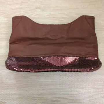 브라운 스팽글 핸드백