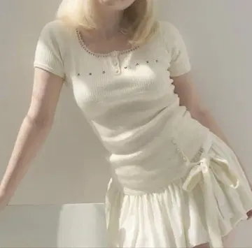 andmary Lacey mary 로고 탑 아이보리