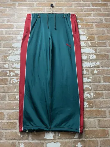 90s PUMA 푸마 트랙 팬츠 저리 y2k 그린 자수 와이드