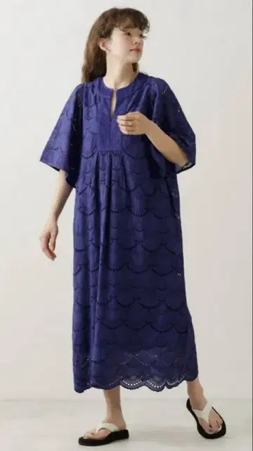누키테파 Cotton Voile Dot Hemla Dress