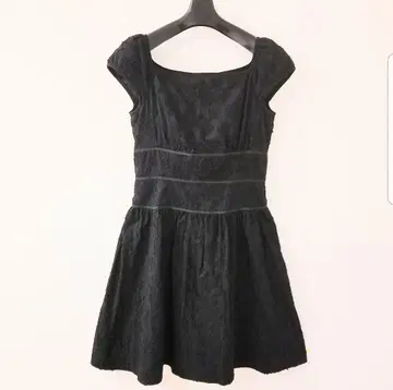 엠즈 그레이시 자수 원피스 퍼프 슬리브 블랙 38 일본제