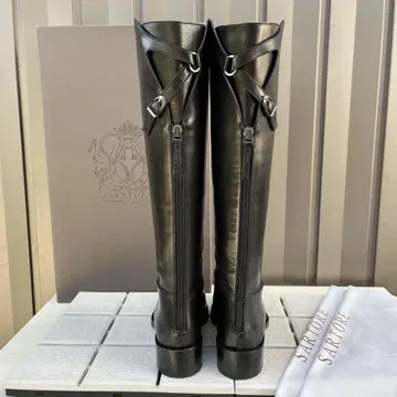 37 SARTORE 백 지퍼 롱 부츠 블랙 사토레 24