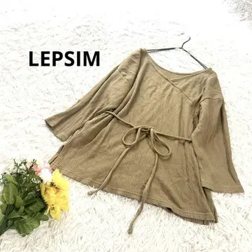 렙심 [ L ] 상의 튜닉 V넥 리브 리본 긴팔