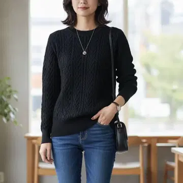새상품 어반 리서치 도어스 케이블 니트 스웨터 블랙 5946