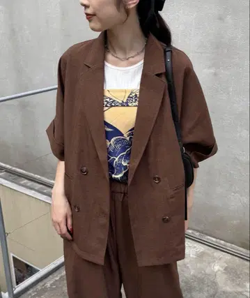 차오패닉 티피 PON테라 기획 테크 린넨 반팔 셔츠 자켓