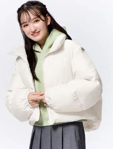 GIRLS 히트 패디드 컨버터블 블루종 WHITE 미사용 새상품