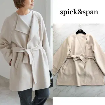 24AW 스픽 앤 스팬 110s 리버 판초풍 코트 베이지