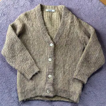 VEQUM FLUFFY MIX KNIT CARDIGAN