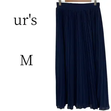 ur's 유어스 네이비 롱 플리츠 스커트 M