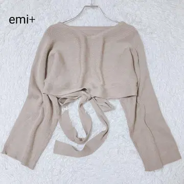 에미+ emi+ 니트 브라운 계열 M 사이즈 긴팔 스웨터 티셔츠