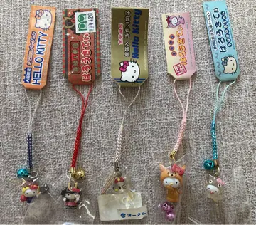 지역 한정 키티 5개 묶음 판매 네즈케 스트랩 금박 헤이세이 레트로