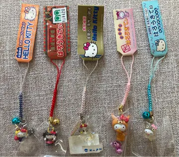 지역 한정 키티 5개 묶음 판매 네즈케 스트랩 금박 헤이세이 레트로