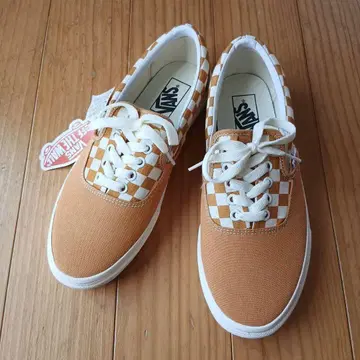VANS 오렌지 체크 스니커즈