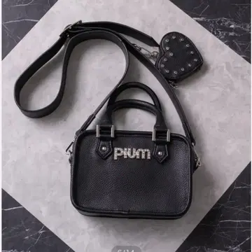 pium 하트 파우치 포함 미니 보스턴 백