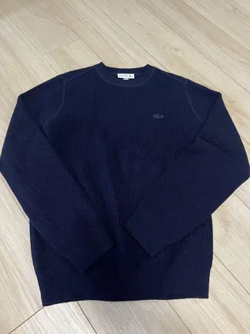 LACOSTE 네이비 리브 긴팔 스웨터  블루 겨울 로고