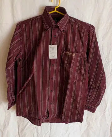 DUNLOP 와인 레드 스트라이프 긴팔 셔츠 M