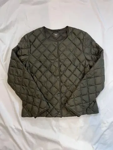 유니클로 WARM PADDED 퀼팅 자켓 올리브 M 사이즈