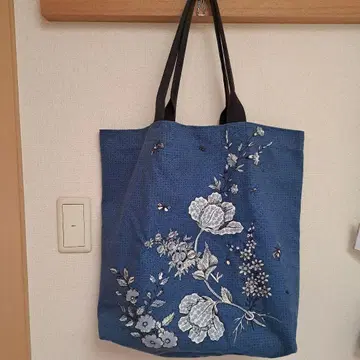보헤미안즈 꽃무늬 토트백 파란색 빅