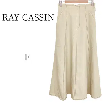 새상품급 RAY CASSIN 레이 카즌 베이지 롱 플레어 스커트 F