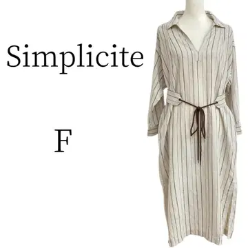 Simplicite 사프리시테 아이보리 롱 셔츠 원피스 F