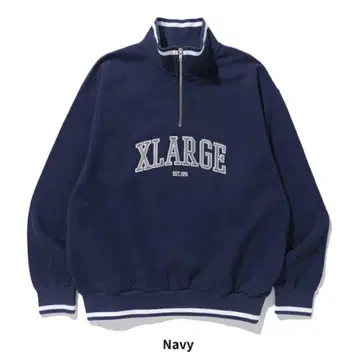XLARGE 네이비 하프 지퍼 트레이닝복
