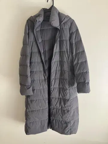 UNIQLO 후드 부착 롱 다운 자켓 XXL 그레이
