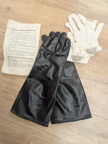 미군 실물 케미컬 프로텍티브 그로브 세트 밴딩 & 코튼 장갑 M 사이즈