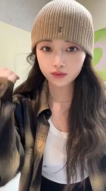 The edooni 비니 베이지 모자 니트 모자 여성용