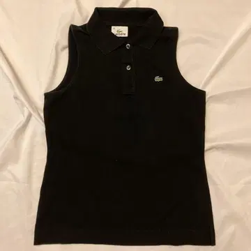 LACOSTE 블랙 슬리브리스 피케 셔츠 40