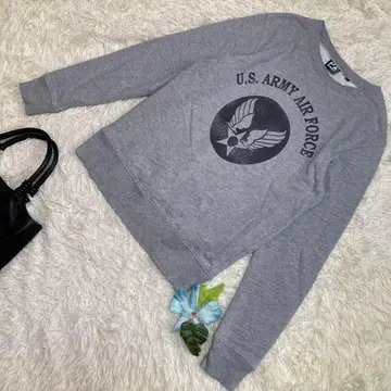 새상품급 아비렉스 트레이닝복 그레이 센터 로고 파일 M 사이즈