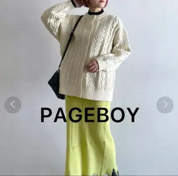 PAGEBOY(페이지 보이) 여성용 마쉬멜로우 케이블 가디건
