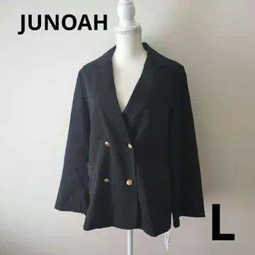 JUNOAH 주노아 소매 슬릿 골드 버튼 테일러드 자켓 블랙 L