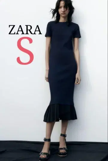 ZARA 플리츠 헴 원피스 S