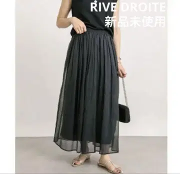 미사용 새상품 RIVE DROITE 시어 체크 볼륨 스커트