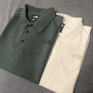 THE NORTH FACE 피케 셔츠 2장 세트 화이트 그린