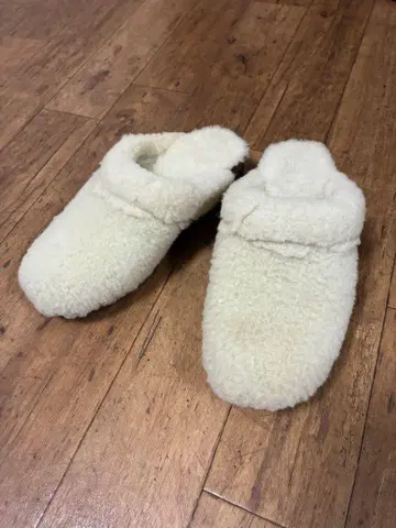 구제 빈티지 아이보리 무스탕 클로그 샌들