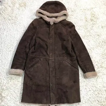 [컨디션 최상] 엠메티 롱 코트 무스탕 보아 브라운 48사이즈