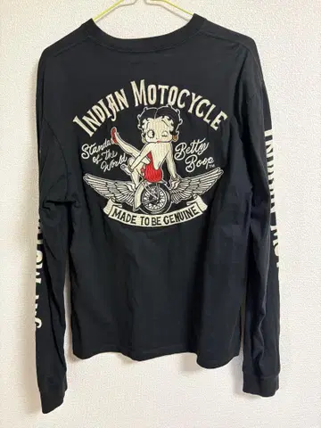INDIAN MOTORCYCLE Betty Boop 긴팔 셔츠 블랙