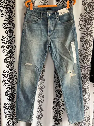 UNIQLO 유니클로 울트라 스트레치 스키니 핏 청바지 데미지 데님