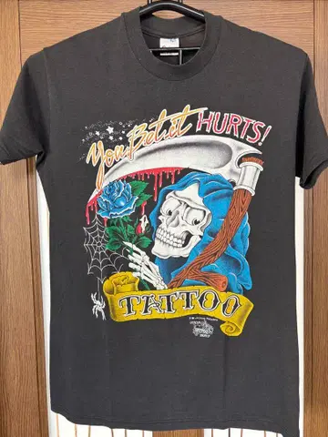 80/90년대 빈티지 타투 티셔츠 간다 L 사이즈