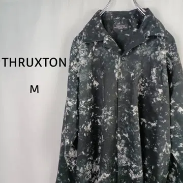 THRUXTON 긴팔 페인트풍 카모 패턴 셔츠 M 스트레치 개성있는 아트