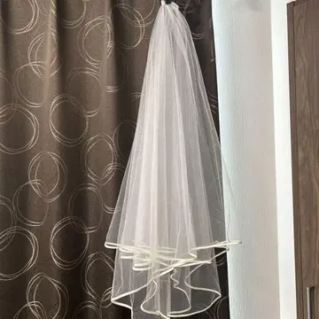 웨딩 베일 파이핑 베일 아이보리 그로브 85cm