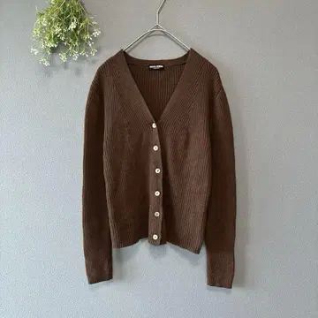 브레라돈나 [F] 어른 내추럴 가을 차림 울 블렌드 리브 니트 가디건