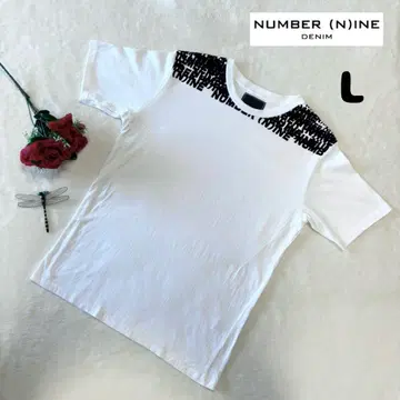 레어 NUMBER (N)INE 화이트 로고 와펜 티셔츠 L