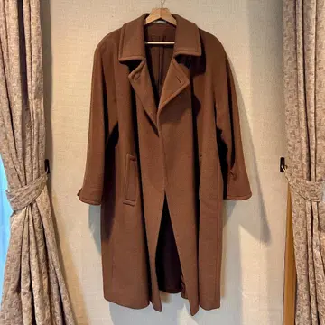 Aquascutum 울 코트 브라운 벨트 포함 롱 코트