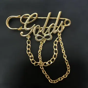 미사용 새상품 GOLDS infinity 문자 디자인 브로치 체인 포함