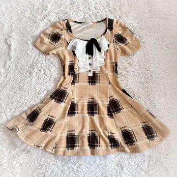 레어  반팔 원피스 리본 y2k 헤이세이 레트로 리즈리사 히메 스타일