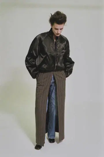 INSCRIRE 멀티 스트라이프 롱 스커트