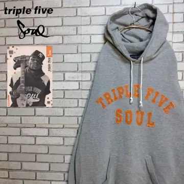 90s TRIPLE FIVE SOUL 후드티 빅 실루엣 자수 로고