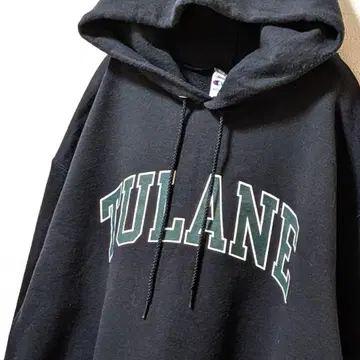 챔피온 튤레인 TULANE 로고 후드 맨투맨 블랙 L 구제 의류